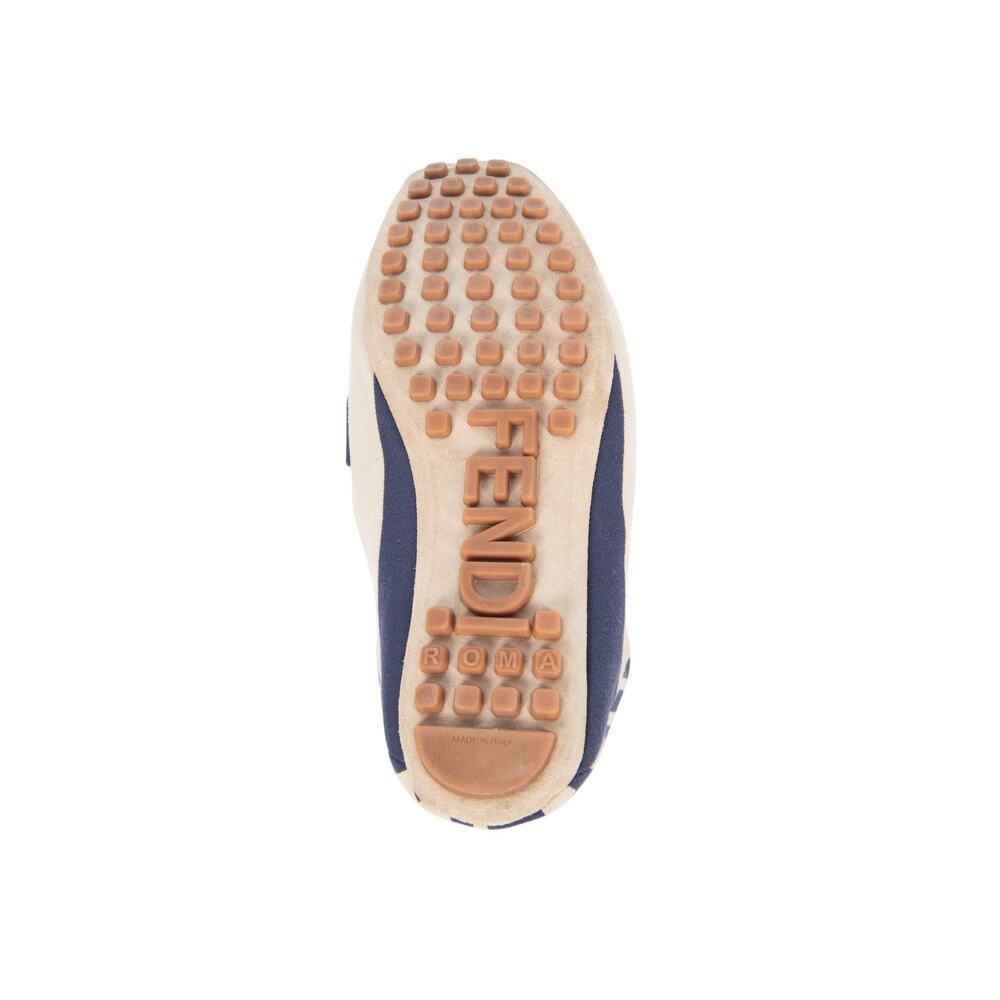 FENDI Blue FF Logo Canvas Flat Loafers Size 37 - Picture 4 of 4